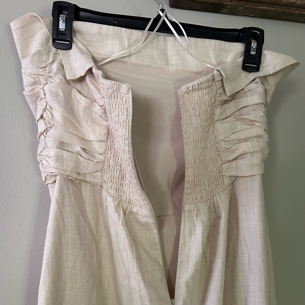 NWT SUGARLIPS Morro Bay Tube Top Ruched Linen Blend Midi Slip Dress Boho | Sz L - Picture 8 of 13